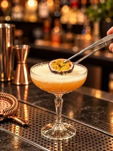Pornstar Martini et son fruit de la passion au comptoir